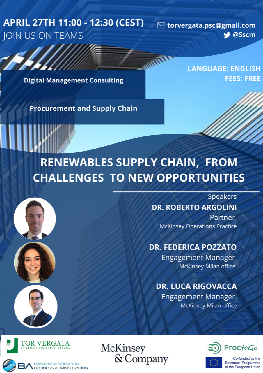Renewables Supply Chain, from challenges to new opportunities